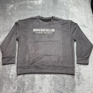 Universeuclub Sweatshirt Mens XL Gray Good Metaverse Era Embossed Angel Wings